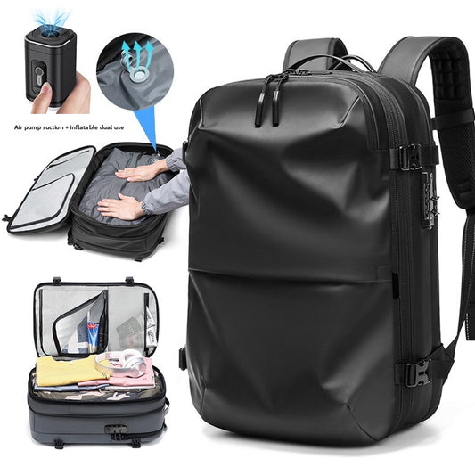 Vacuum Compression Backpack Men's Expandable Backpack Anti-Theft Laptop Backpack Travel Bag