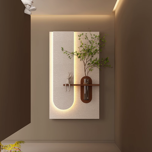 Vase hydroponic green plant decorative painting porch painting restaurant three-dimensional living room decorative painting