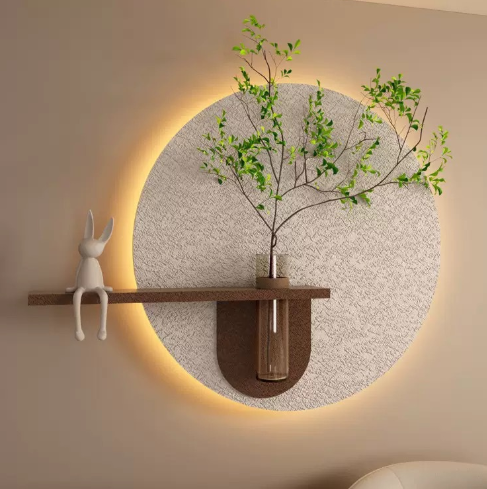 Decorative painting living room background wall restaurant entrance wall solid wood carving hanging painting